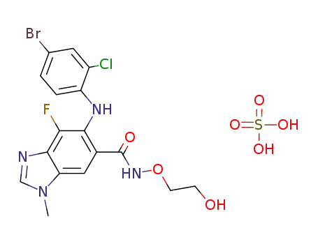 6-(4-bromo-2-chlorophenylamino)-7-fluoro-3-methyl-3H-benzoimidazole-5-carboxylic acid (2-hydroxyethoxy)amide hydrogen sulphate